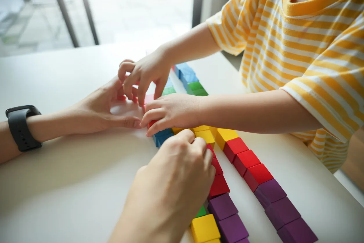 Child playing a game
