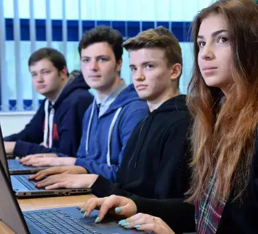 Students on laptops